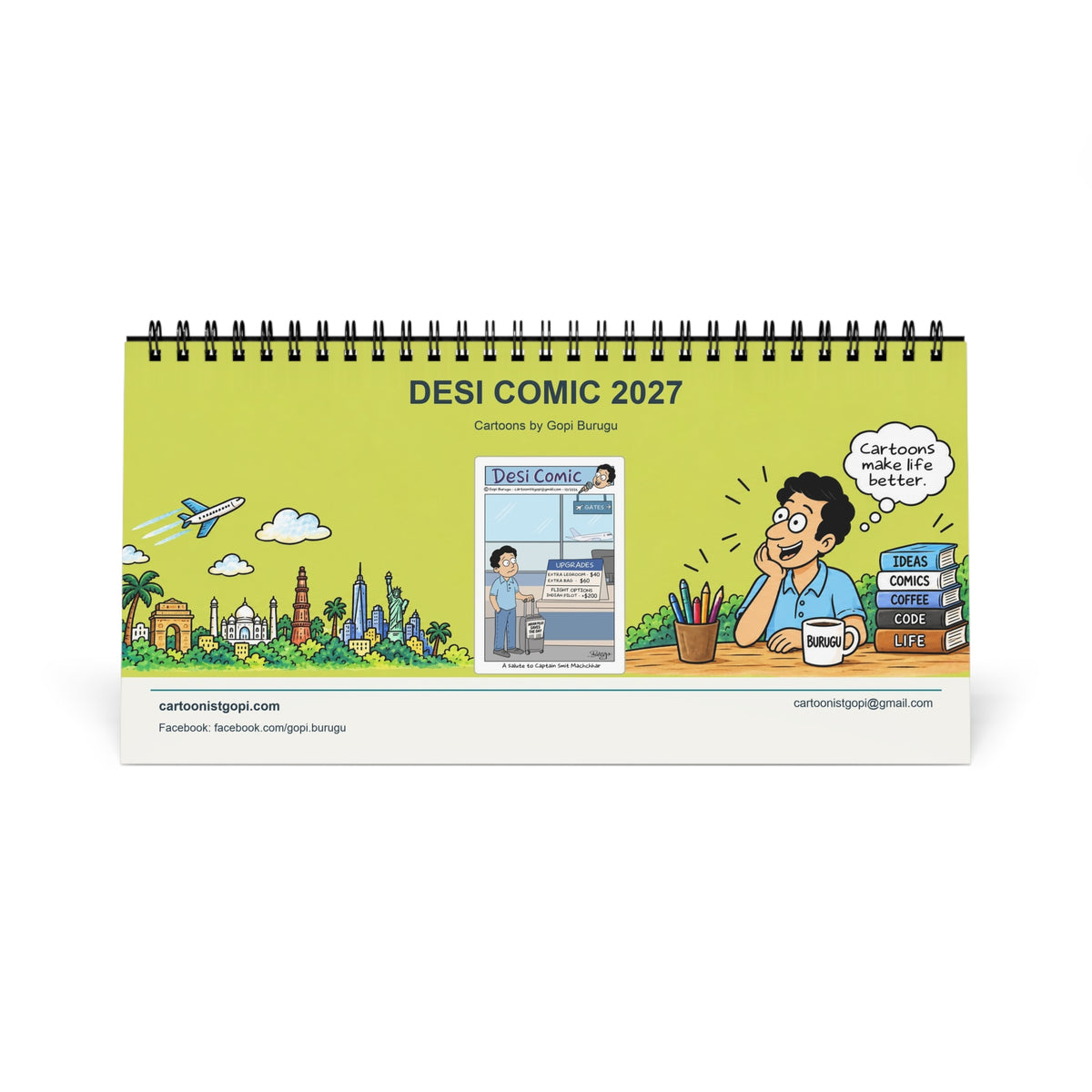 Desi Comic 2027 Desk Calendar — 10 × 5 inches