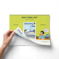 Desi Comic 2027 Wall Calendar — 11 × 8.5 inches