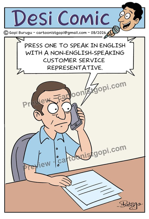 Press 1 to speak in English
